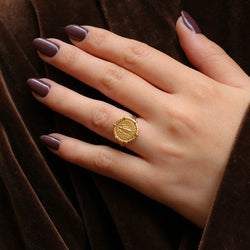 Bague signe du zodiaque Vierge or jaune - Castafiore