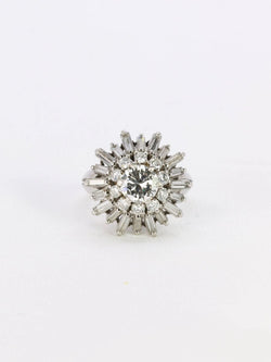 Bague soleil or blanc diamants 2.8 ct - Castafiore