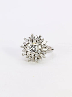 Bague soleil or blanc diamants 2.8 ct - Castafiore