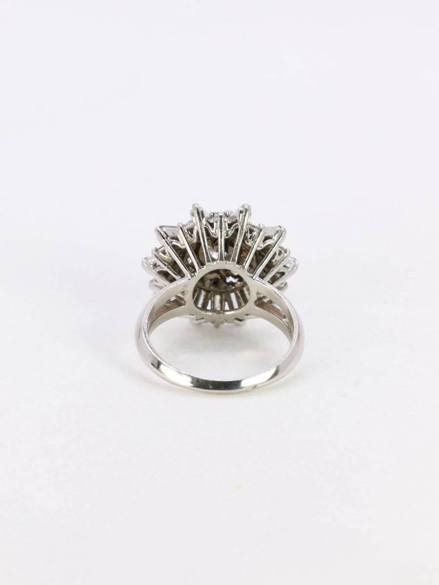 Bague soleil or blanc diamants 2.8 ct - Castafiore