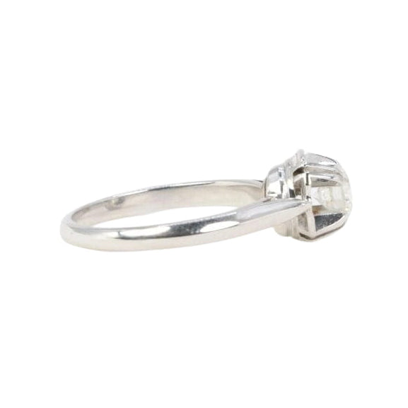 Bague solitaire Art Déco en or blanc et diamant 0,5ct - Castafiore