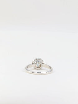 Bague solitaire Art Déco en or blanc et diamant 0,5ct - Castafiore