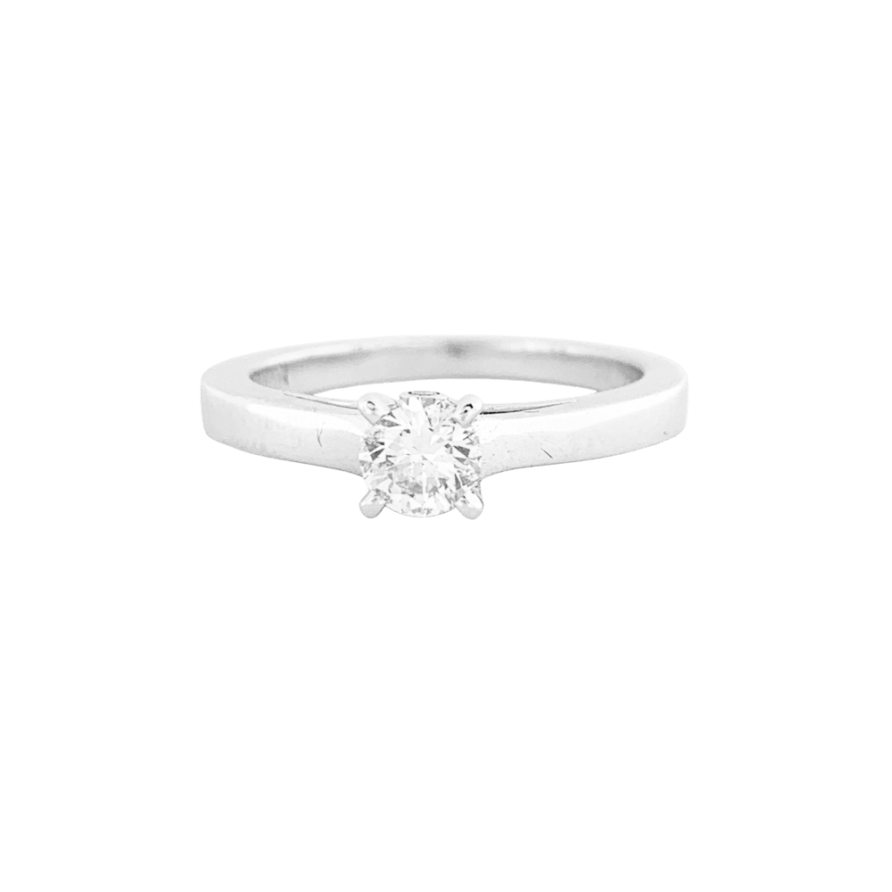 Bague Solitaire BOUCHERON "Beloved" en platine et diamant - Castafiore