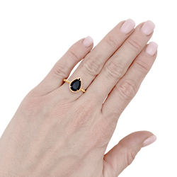 Bague Solitaire BOUCHERON "Serpent Bohème" en or jaune et onyx - Castafiore