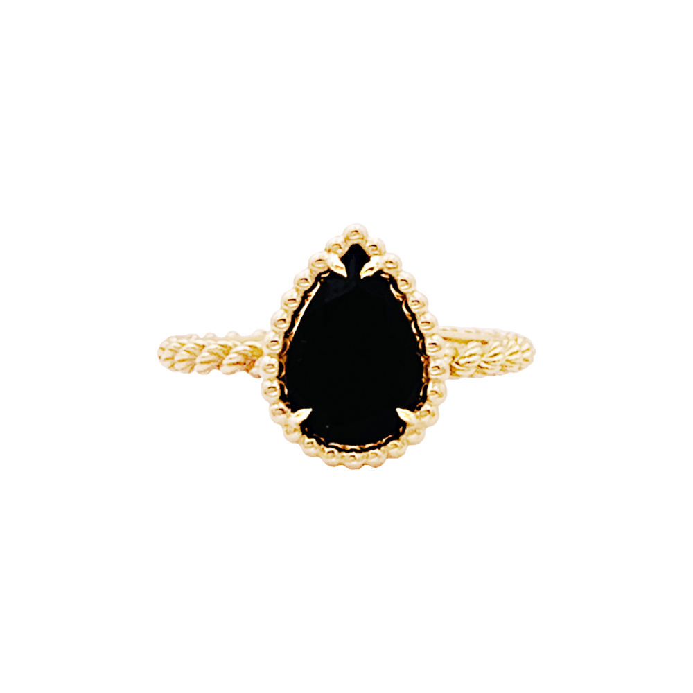 Bague Solitaire BOUCHERON "Serpent Bohème" en or jaune et onyx - Castafiore
