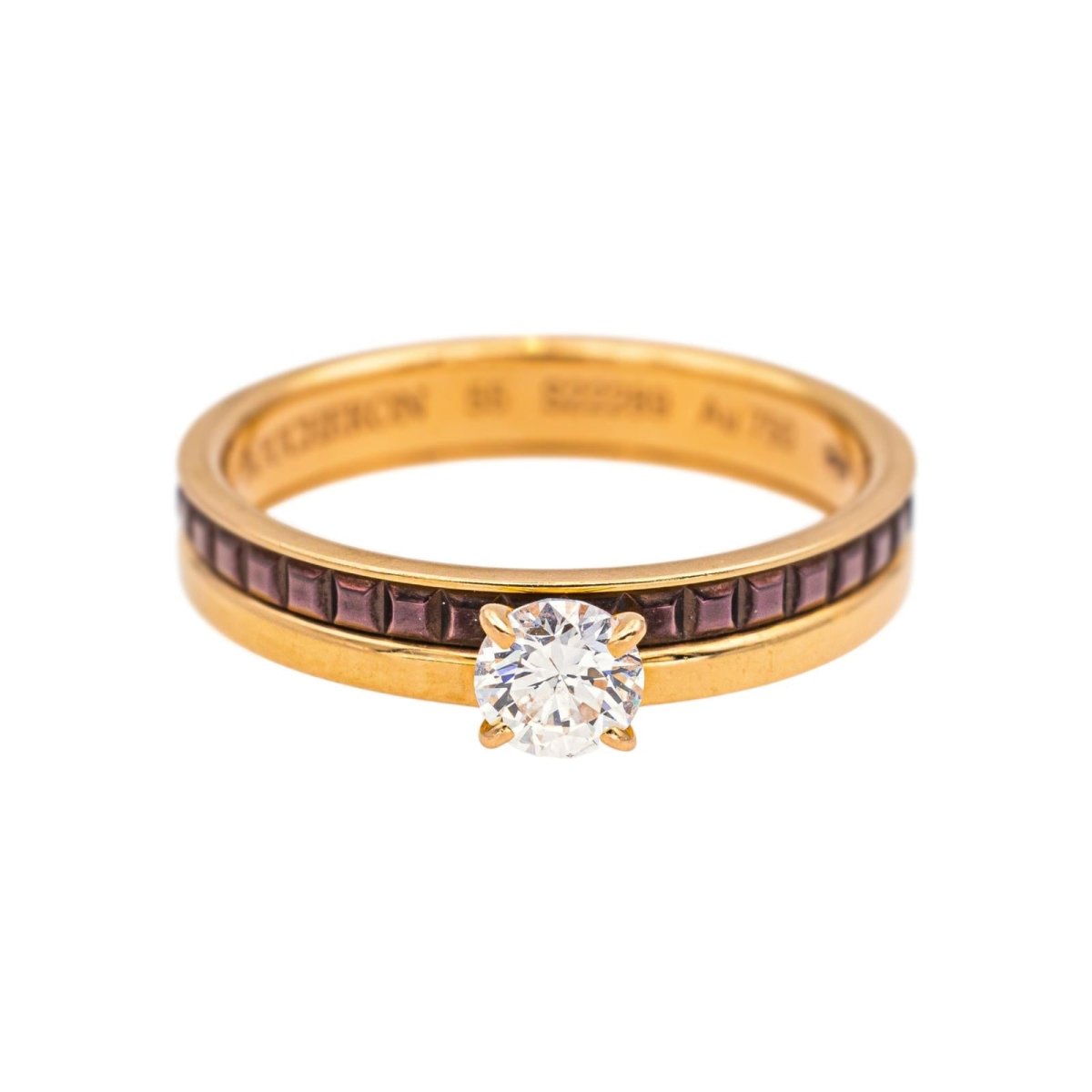 Bague Solitaire BOUCHERON "Solitaire Quatre Classique" en or jaune, or rose et diamant - Castafiore