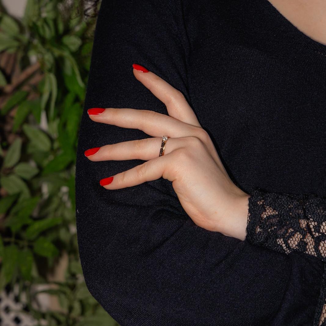 Bague Solitaire BOUCHERON "Solitaire Quatre Classique" en or jaune, or rose et diamant - Castafiore