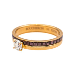 Bague Solitaire BOUCHERON "Solitaire Quatre Classique" en or jaune, or rose et diamant - Castafiore