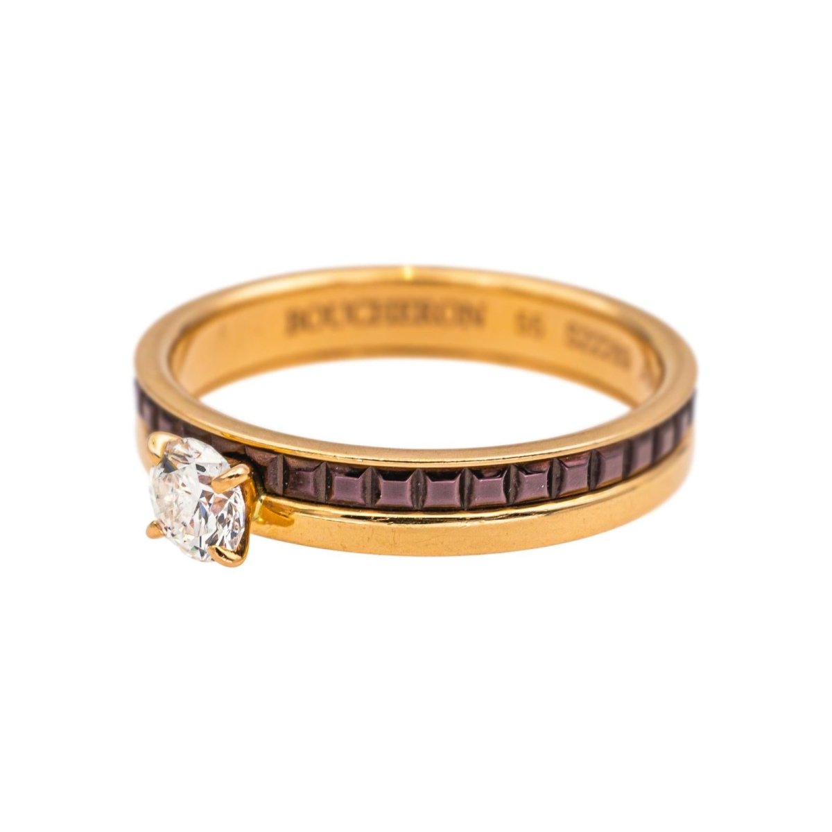 Bague Solitaire BOUCHERON "Solitaire Quatre Classique" en or jaune, or rose et diamant - Castafiore