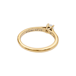 Bague Solitaire CARTIER "1895" en or jaune et diamant - Castafiore