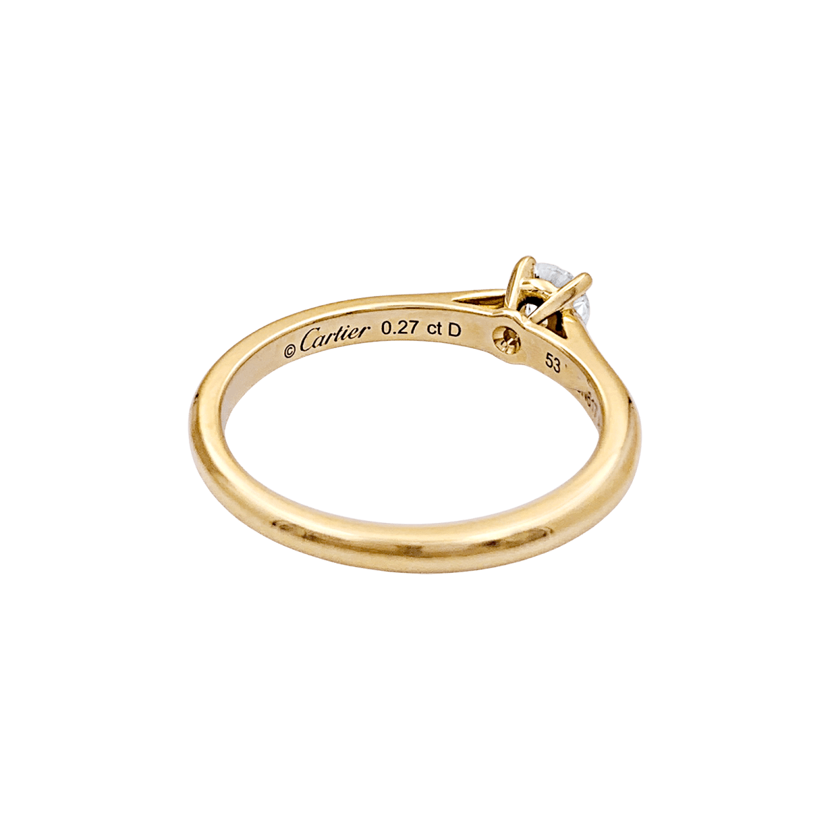 Bague Solitaire CARTIER "1895" en or jaune et diamant - Castafiore
