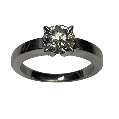 Bague Solitaire CARTIER "1895" en platine et diamant - Castafiore