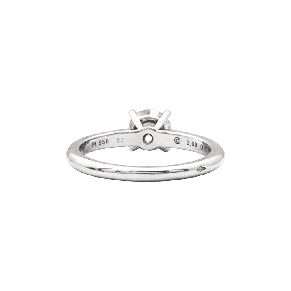 Bague Solitaire CARTIER "1895" en platine et diamant - Castafiore