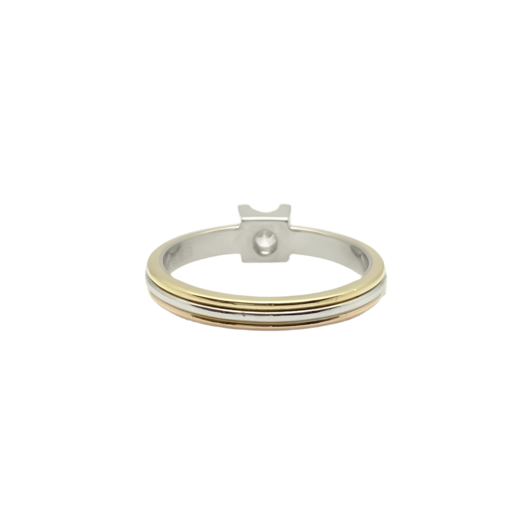 Bague Solitaire CARTIER en or blanc, or jaune, or rose et diamant - Castafiore