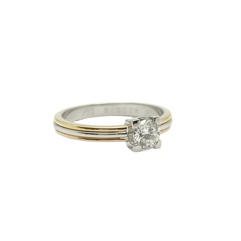 Bague Solitaire CARTIER en or blanc, or jaune, or rose et diamant - Castafiore
