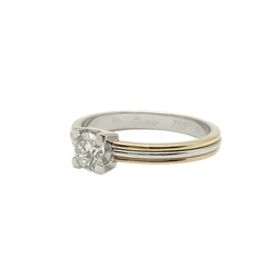 Bague Solitaire CARTIER en or blanc, or jaune, or rose et diamant - Castafiore