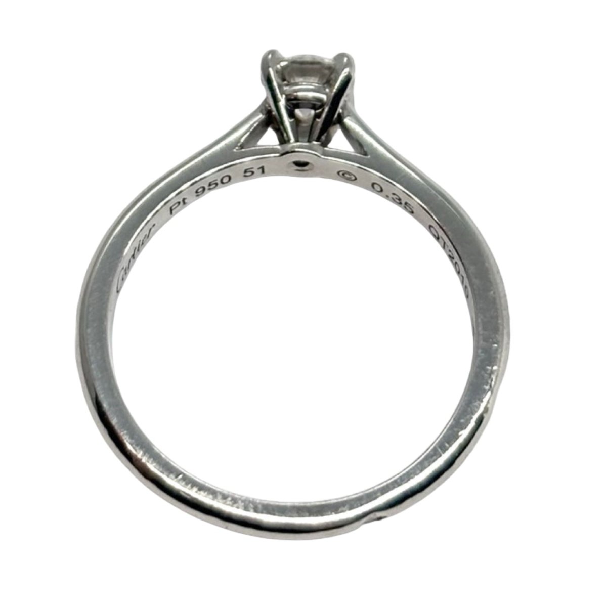 Bague Solitaire CARTIER en platine et diamant - Castafiore