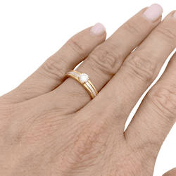 Bague Solitaire CARTIER "Vendôme Louis Cartier" en or jaune, or blanc, or rose et diamant - Castafiore