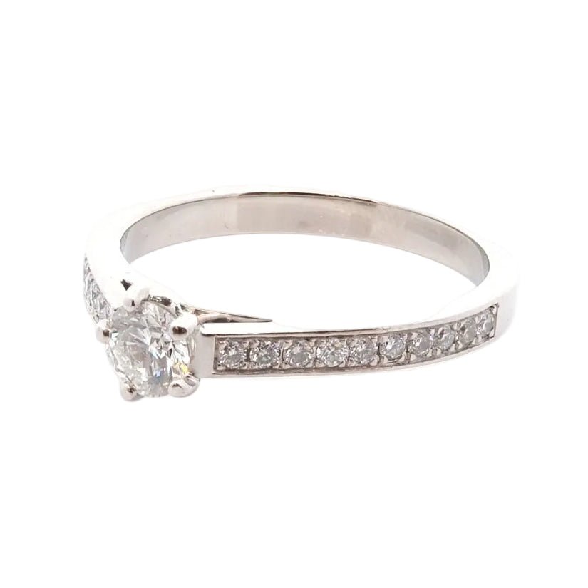 Bague Solitaire CHAUMET en platine et diamants - Castafiore