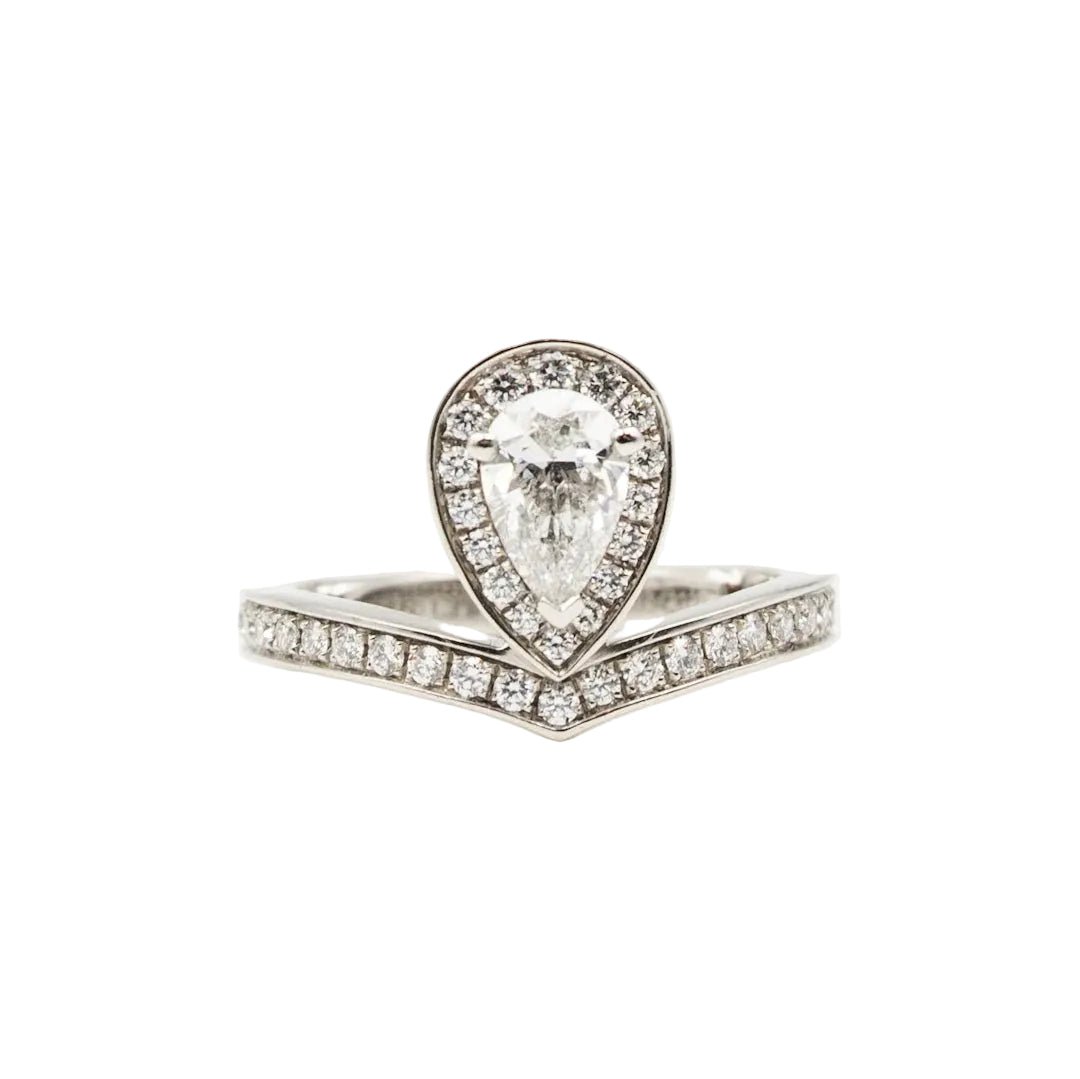 Bague Solitaire CHAUMET "Joséphine Aigrette" en platine et diamants - Castafiore