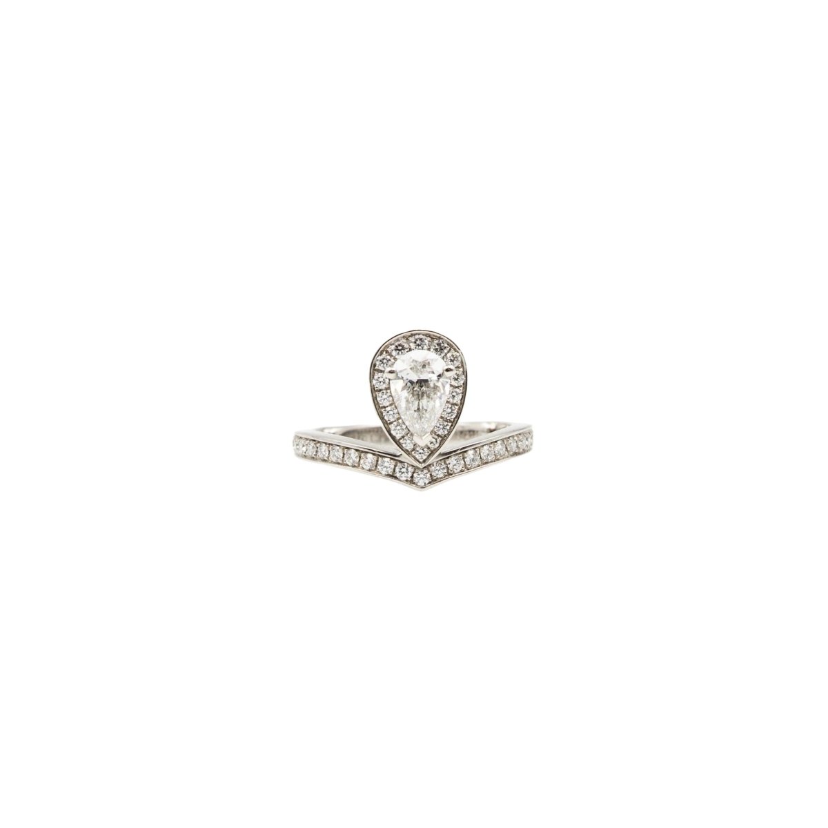 Bague Solitaire CHAUMET "Joséphine Aigrette" en platine et diamants - Castafiore