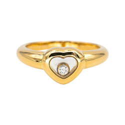 Bague Solitaire CHOPARD "Happy Diamond" en or jaune et diamant - Castafiore