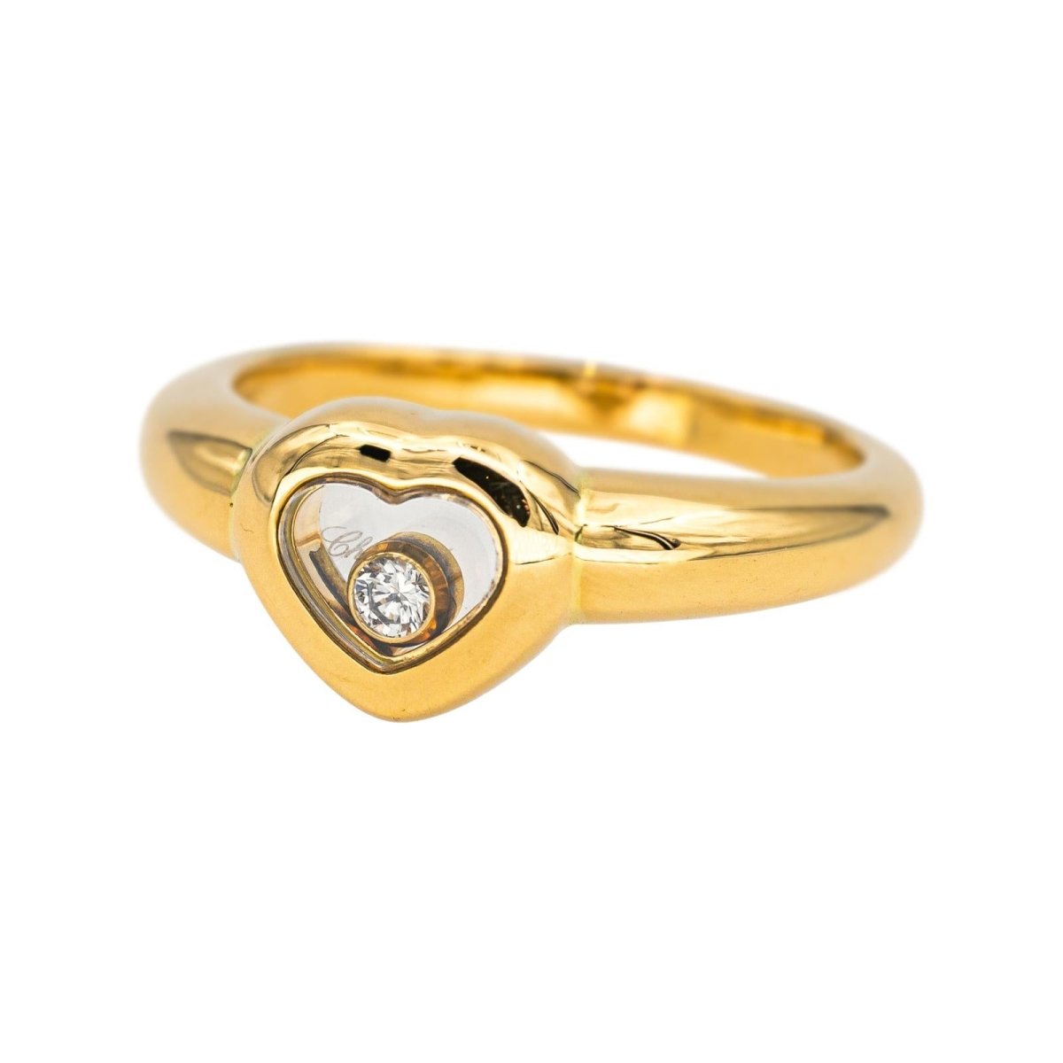 Bague Solitaire CHOPARD "Happy Diamond" en or jaune et diamant - Castafiore