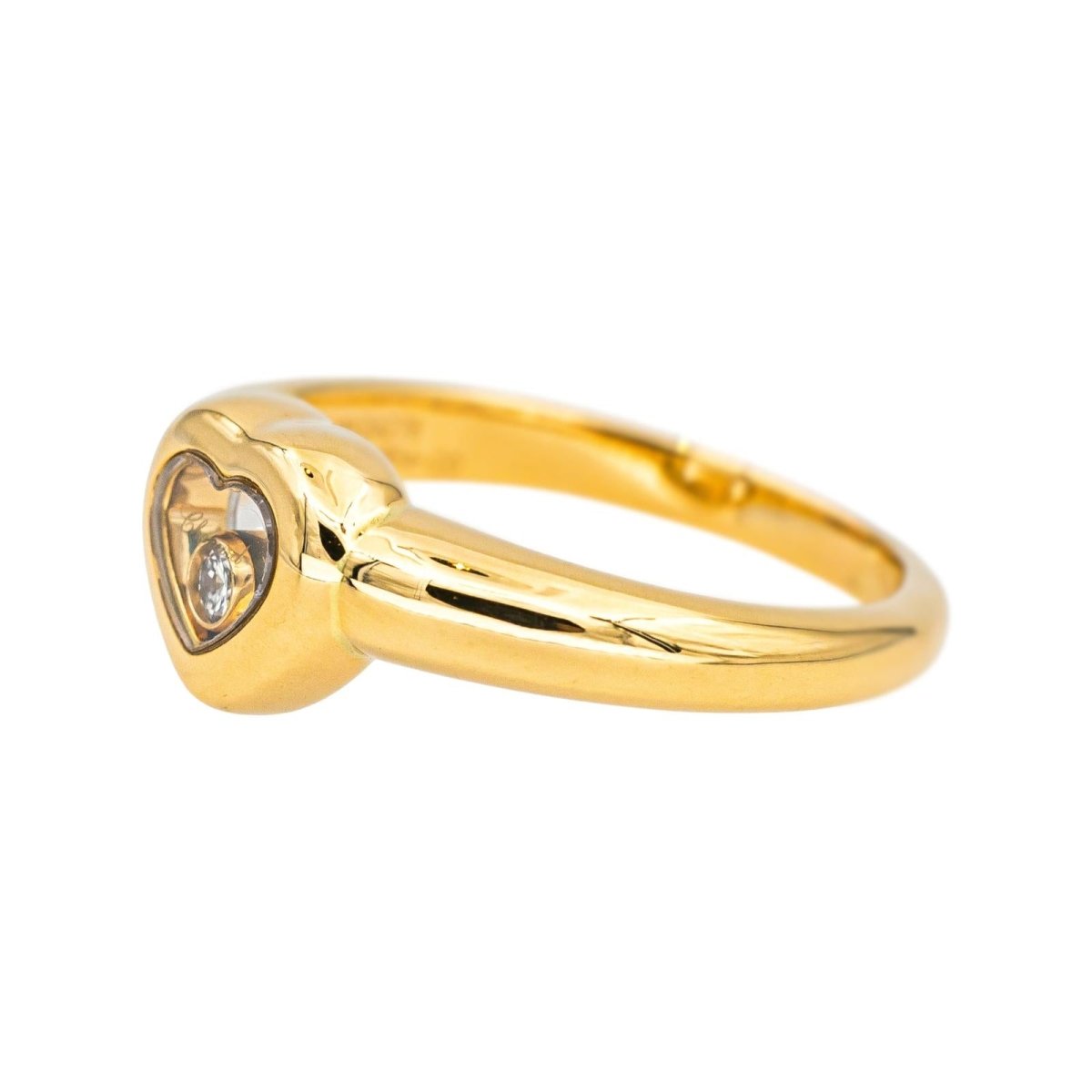 Bague Solitaire CHOPARD "Happy Diamond" en or jaune et diamant - Castafiore