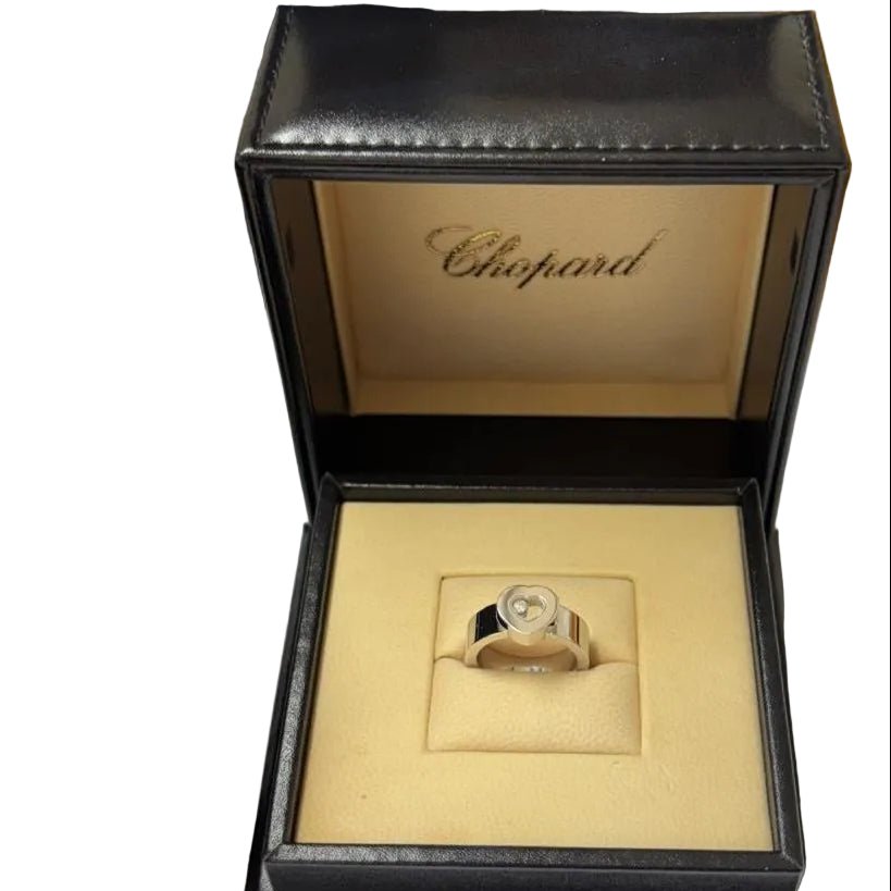 Bague Solitaire CHOPARD "Happy Diamonds" en or blanc et diamant - Castafiore