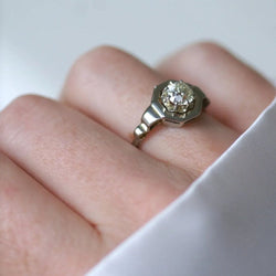 Bague Solitaire Diamant 0.90 Ct Art Deco - Castafiore
