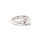 Bague Solitaire Diamant 2 Carats Or Gris 18 Carats (Certificat) - Castafiore