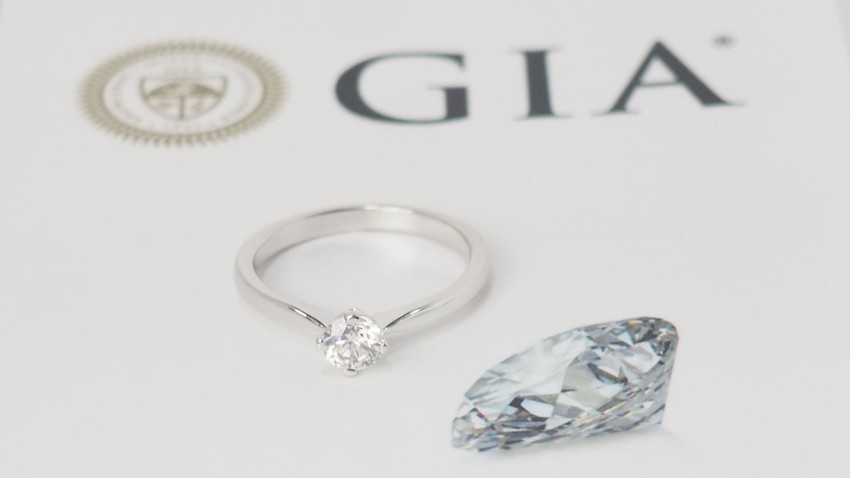 Bague solitaire diamant certifié GIA (0,51carat) or blanc