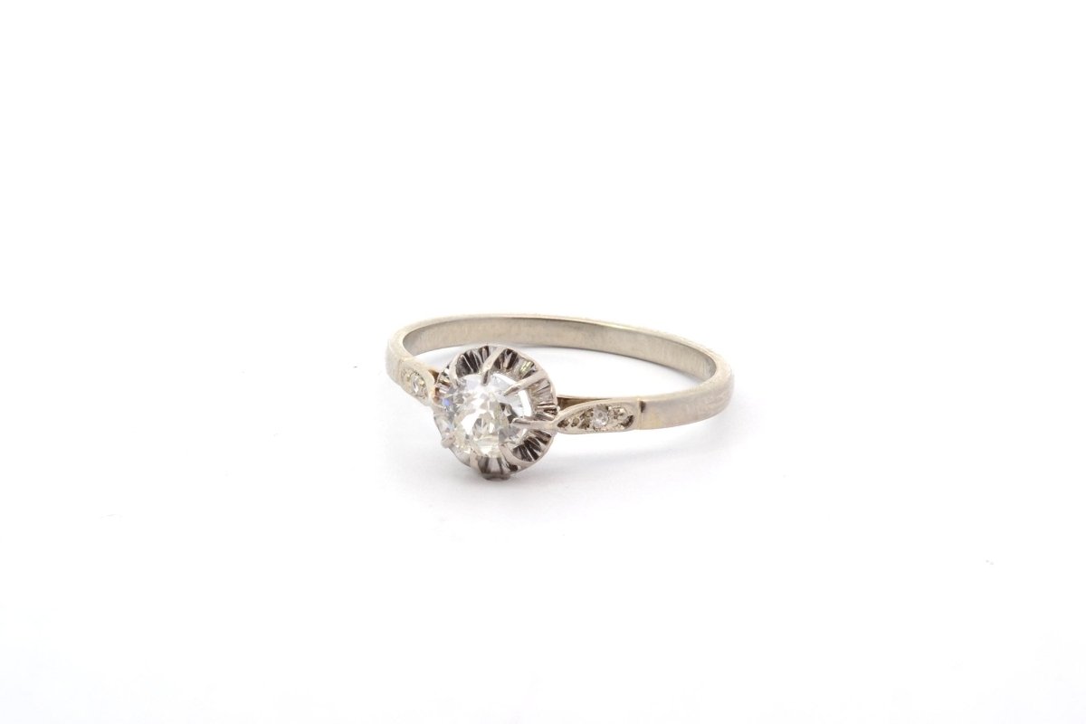 Bague solitaire diamant en or blanc 18k - Castafiore