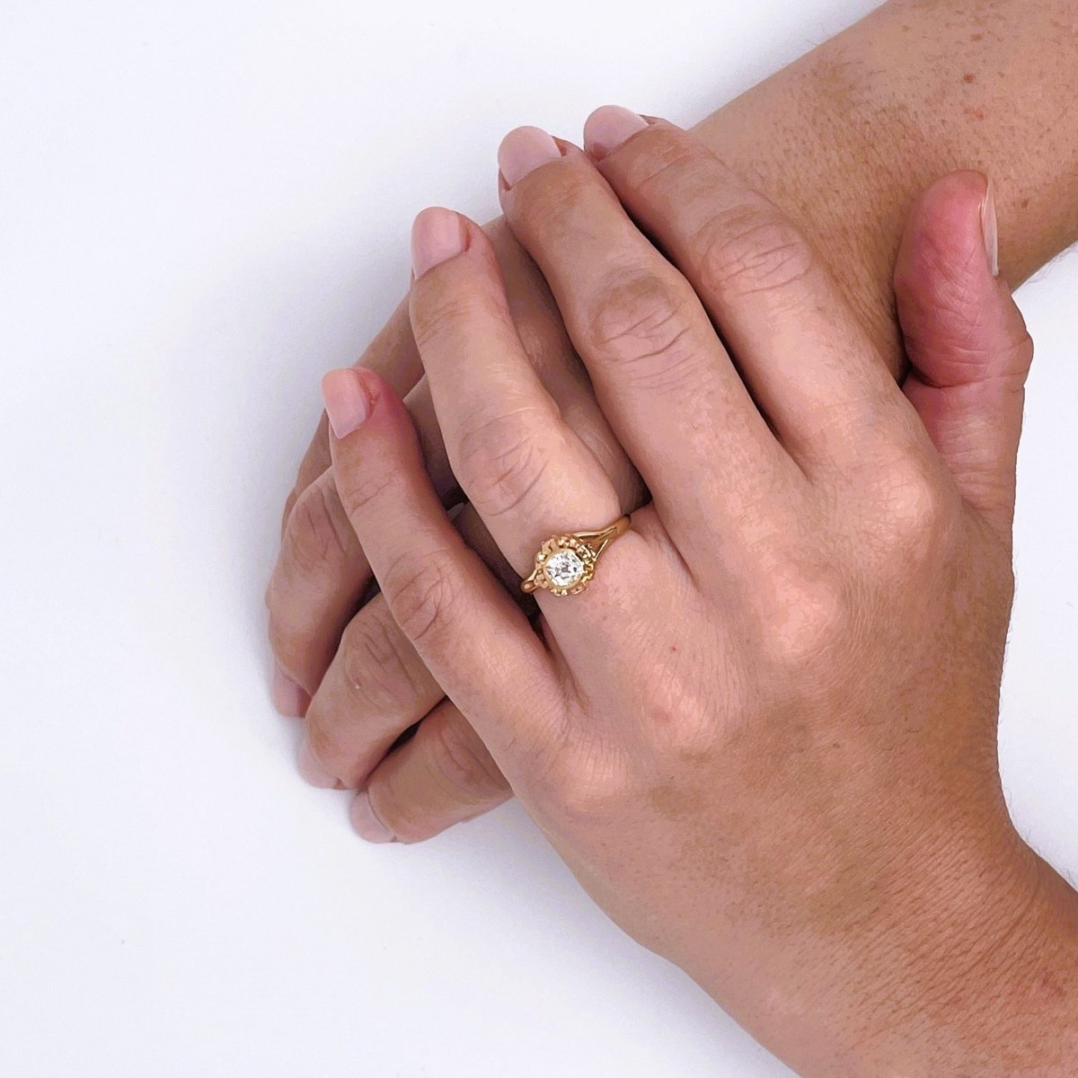 Bague solitaire diamant en or rose - Castafiore