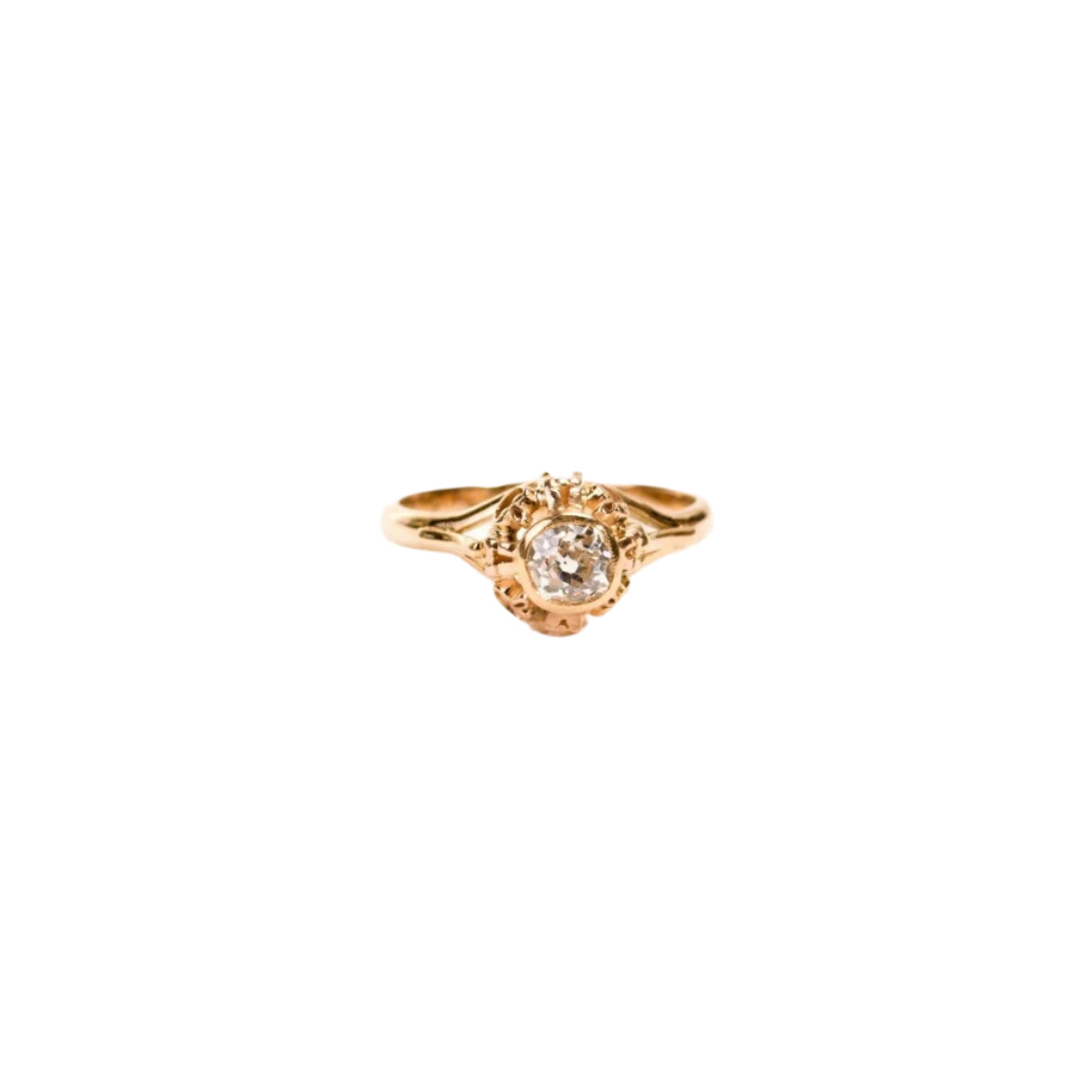 Bague solitaire diamant en or rose - Castafiore