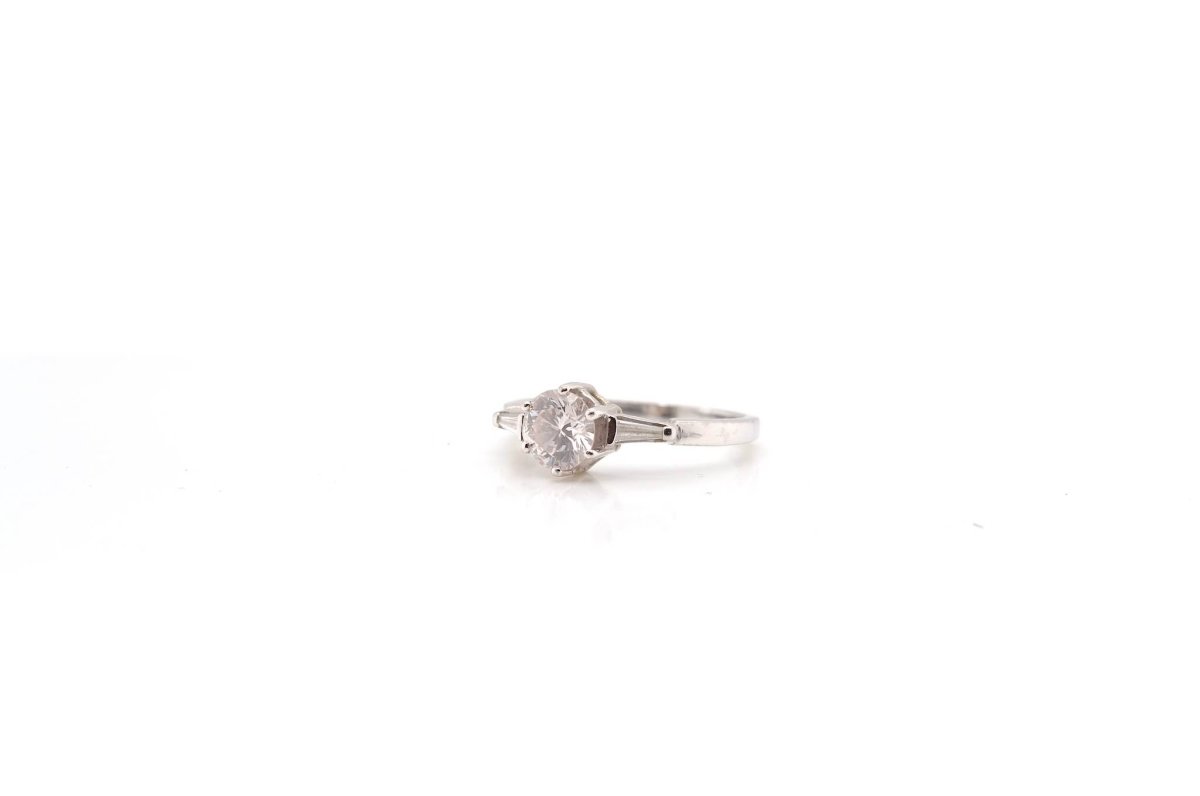 Bague solitaire diamant en platine - Castafiore