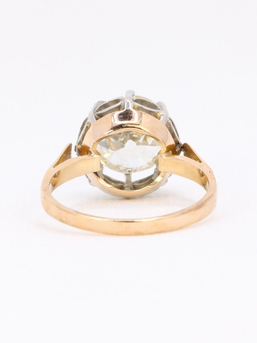 Bague solitaire diamant taille ancienne Old Mine Cut 3,07 carats - Castafiore