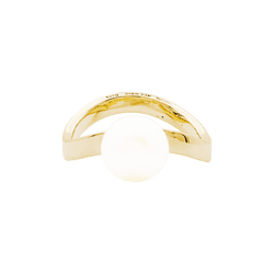 Ring vintage Dinh Van, yellow gold, Akoya pearl.