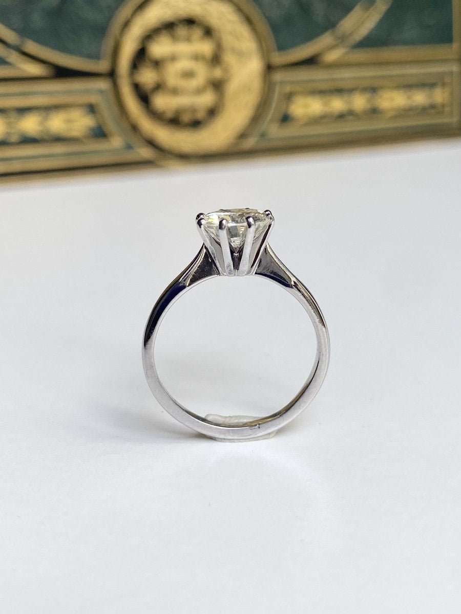 Bague solitaire en or blanc 18k et diamant - Castafiore