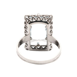 Bague Solitaire en or blanc et aigue-marine - Castafiore