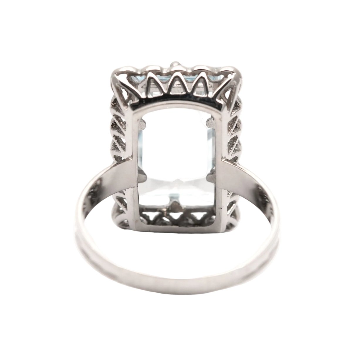 Bague Solitaire en or blanc et aigue-marine - Castafiore