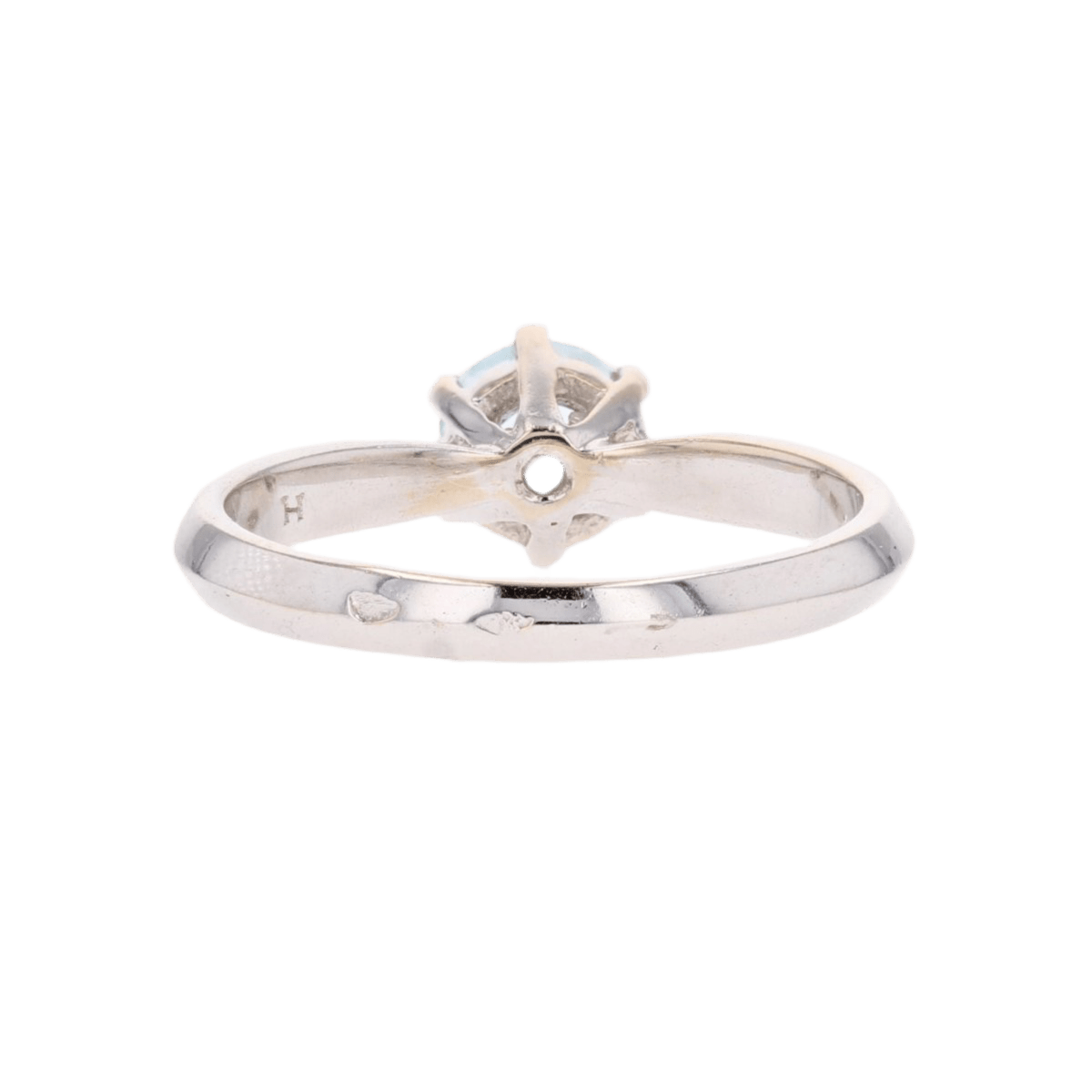 Bague Solitaire en or blanc et aigue - marine - Castafiore