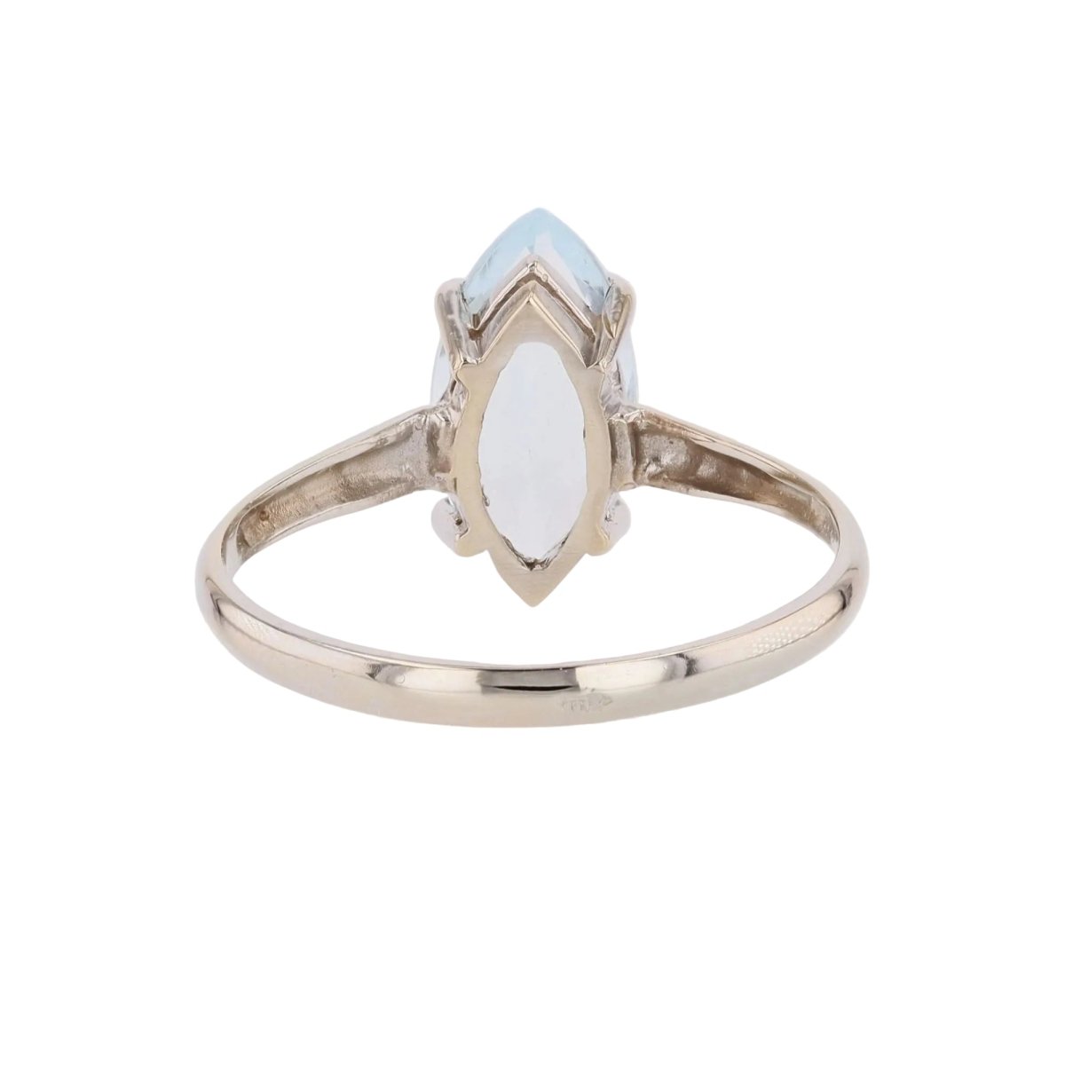 Bague Solitaire en or blanc et aigue - marine - Castafiore