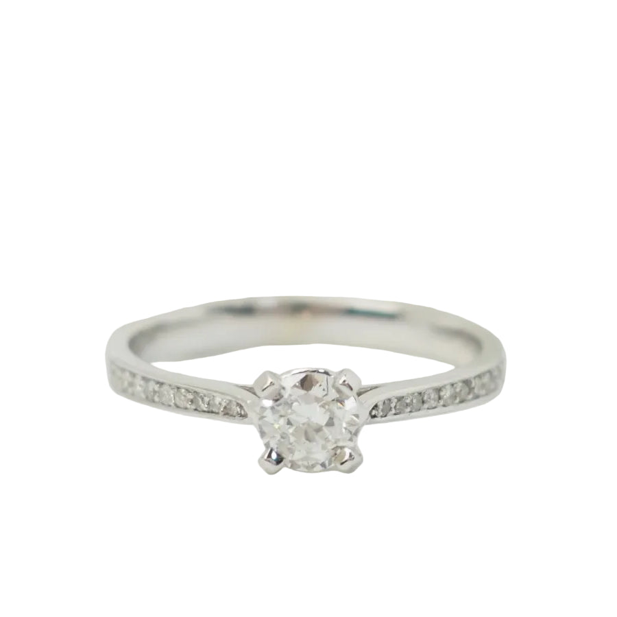 Bague solitaire en or blanc et diamant 0.35ct - Castafiore