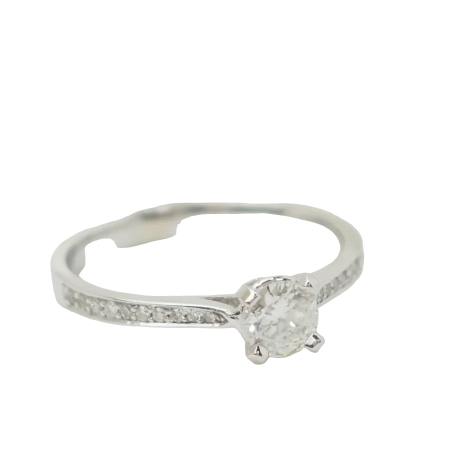 Bague solitaire en or blanc et diamant 0.35ct - Castafiore