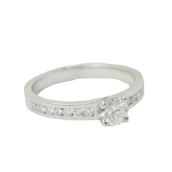 Bague solitaire en or blanc et diamant 0.37ct - Castafiore
