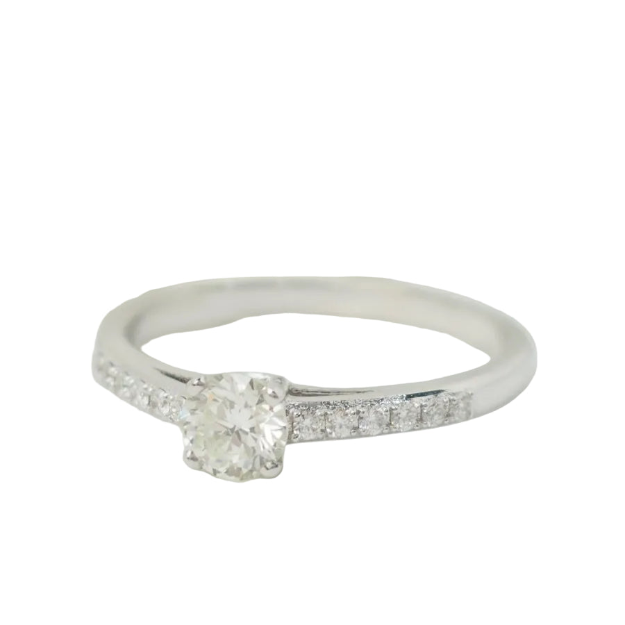 Bague solitaire en or blanc et diamant 0.41ct - Castafiore