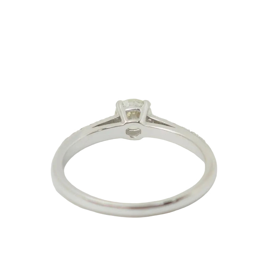 Bague solitaire en or blanc et diamant 0.41ct - Castafiore