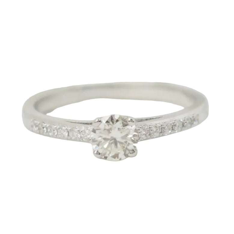 Bague solitaire en or blanc et diamant 0.41ct - Castafiore