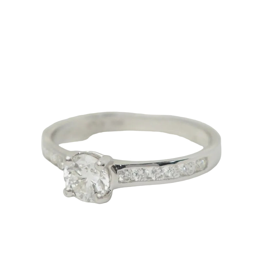 Bague solitaire en or blanc et diamant 0.48ct - Castafiore